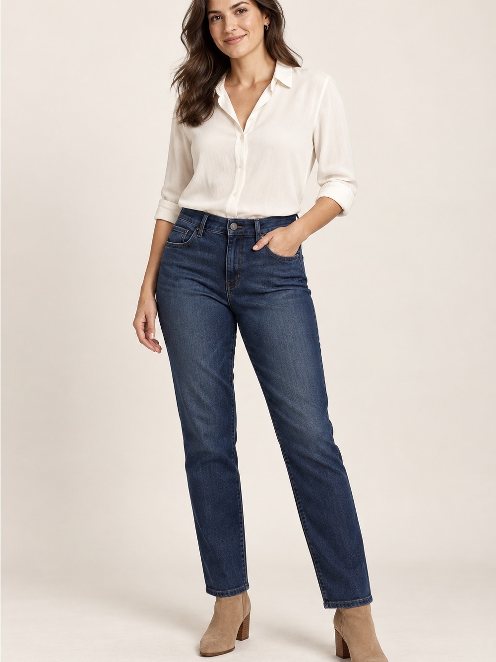 Liverpool Straight-Leg Women's Jeans - Dark Blue